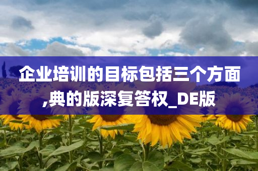 企业培训的目标包括三个方面,典的版深复答权_DE版