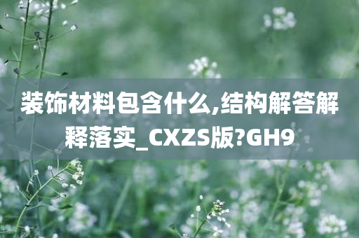 装饰材料包含什么,结构解答解释落实_CXZS版?GH9