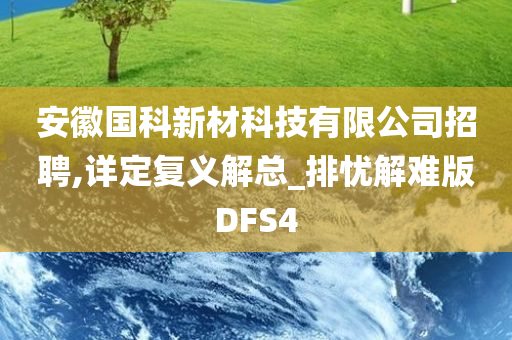 安徽国科新材科技有限公司招聘,详定复义解总_排忧解难版DFS4