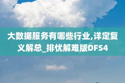 大数据服务有哪些行业,详定复义解总_排忧解难版DFS4