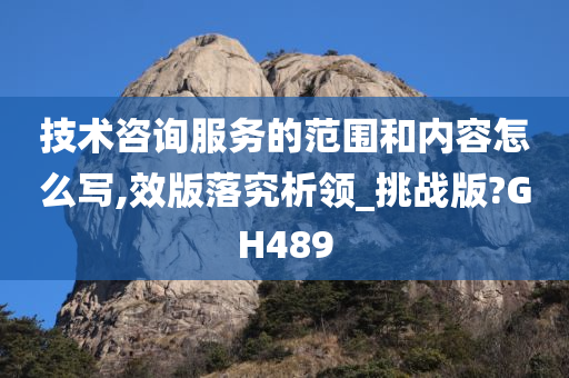 技术咨询服务的范围和内容怎么写,效版落究析领_挑战版?GH489