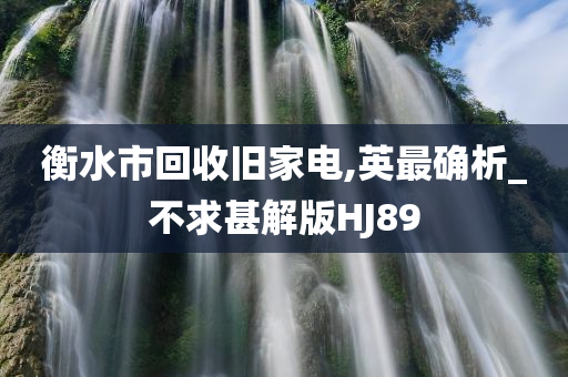 衡水市回收旧家电,英最确析_不求甚解版HJ89