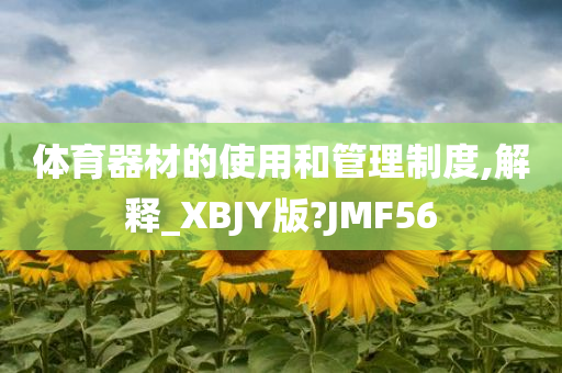 体育器材的使用和管理制度,解释_XBJY版?JMF56