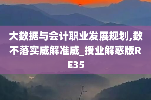 大数据与会计职业发展规划,数不落实威解准威_授业解惑版RE35