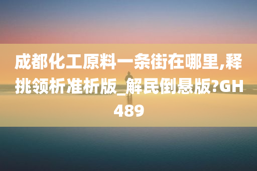 成都化工原料一条街在哪里,释挑领析准析版_解民倒悬版?GH489