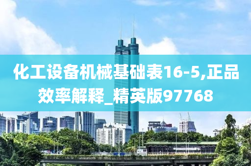 化工设备机械基础表16-5,正品效率解释_精英版97768