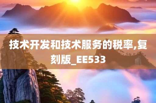 技术开发和技术服务的税率,复刻版_EE533