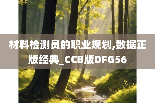 材料检测员的职业规划,数据正版经典_CCB版DFG56