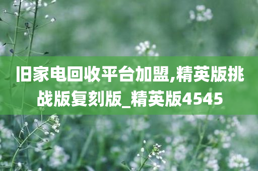 旧家电回收平台加盟,精英版挑战版复刻版_精英版4545