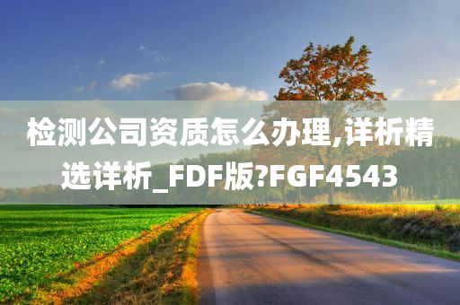 检测公司资质怎么办理,详析精选详析_FDF版?FGF4543