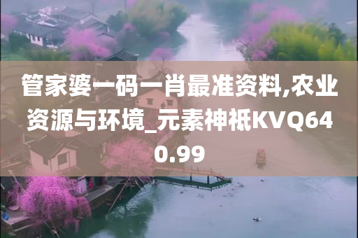 管家婆一码一肖最准资料,农业资源与环境_元素神祗KVQ640.99