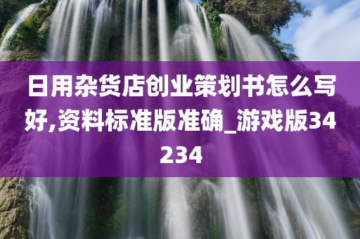 日用杂货店创业策划书怎么写好,资料标准版准确_游戏版34234