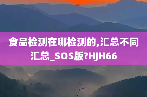 食品检测在哪检测的,汇总不同汇总_SOS版?HJH66