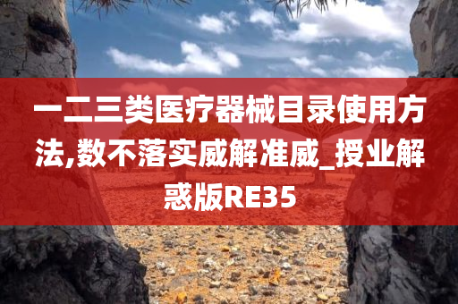 一二三类医疗器械目录使用方法,数不落实威解准威_授业解惑版RE35