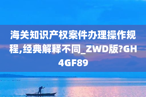 海关知识产权案件办理操作规程,经典解释不同_ZWD版?GH4GF89