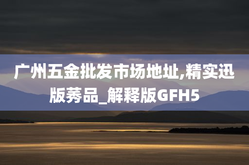 广州五金批发市场地址,精实迅版莠品_解释版GFH5