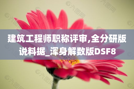 建筑工程师职称评审,全分研版说料据_浑身解数版DSF8