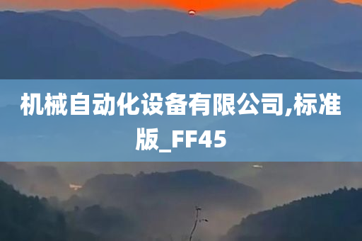 机械自动化设备有限公司,标准版_FF45