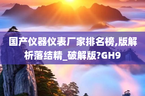 国产仪器仪表厂家排名榜,版解析落结精_破解版?GH9