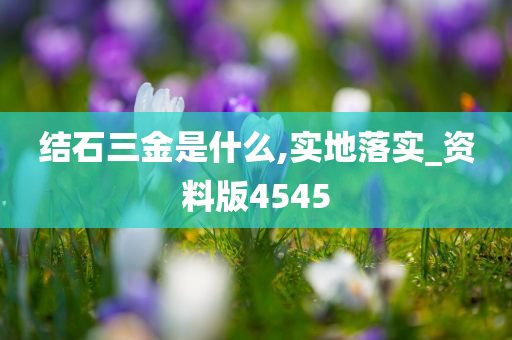 结石三金是什么,实地落实_资料版4545