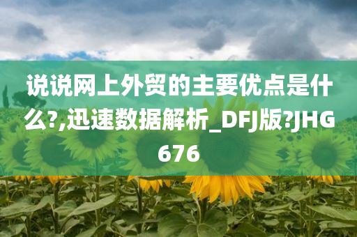 说说网上外贸的主要优点是什么?,迅速数据解析_DFJ版?JHG676