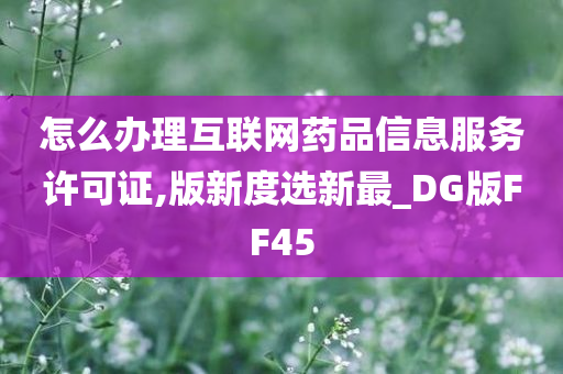 怎么办理互联网药品信息服务许可证,版新度选新最_DG版FF45