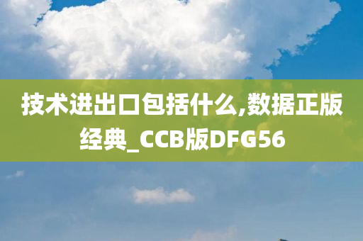 技术进出口包括什么,数据正版经典_CCB版DFG56