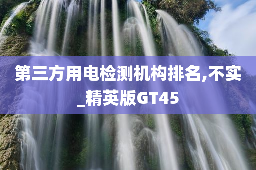 第三方用电检测机构排名,不实_精英版GT45