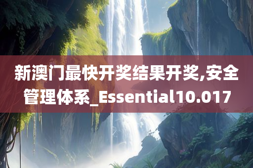 新澳门最快开奖结果开奖,安全管理体系_Essential10.017