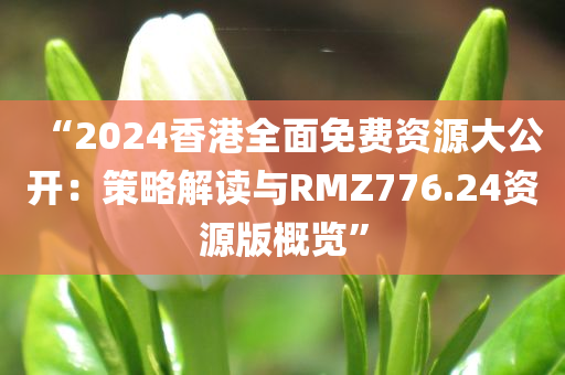 “2024香港全面免费资源大公开：策略解读与RMZ776.24资源版概览”