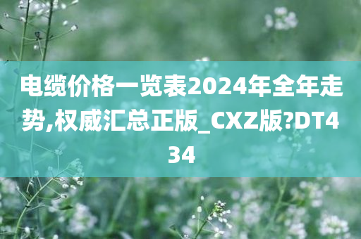 电缆价格一览表2024年全年走势,权威汇总正版_CXZ版?DT434