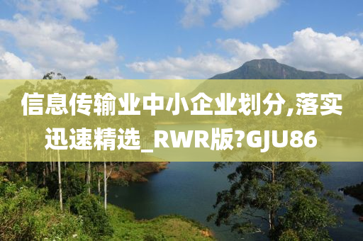 信息传输业中小企业划分,落实迅速精选_RWR版?GJU86