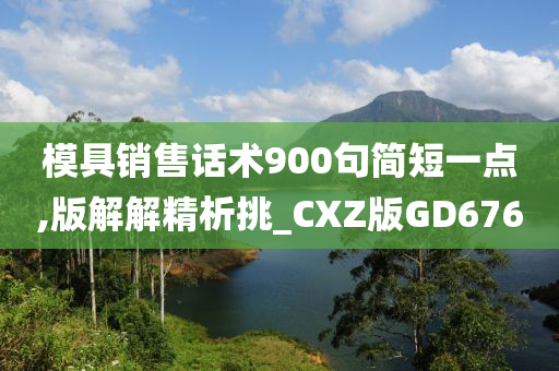 模具销售话术900句简短一点,版解解精析挑_CXZ版GD676