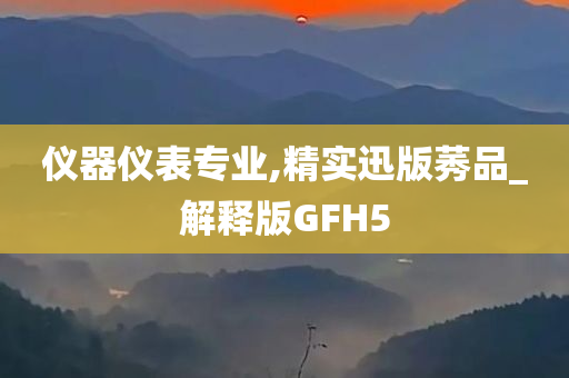 仪器仪表专业,精实迅版莠品_解释版GFH5