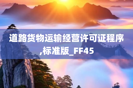 道路货物运输经营许可证程序,标准版_FF45