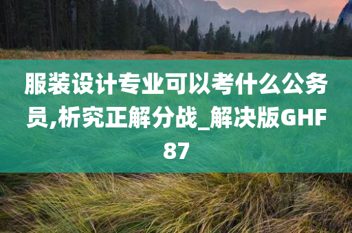 服装设计专业可以考什么公务员,析究正解分战_解决版GHF87