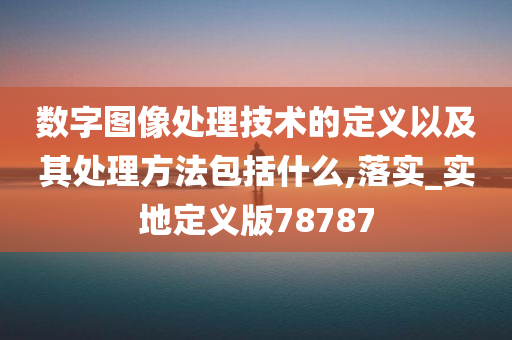 数字图像处理技术的定义以及其处理方法包括什么,落实_实地定义版78787