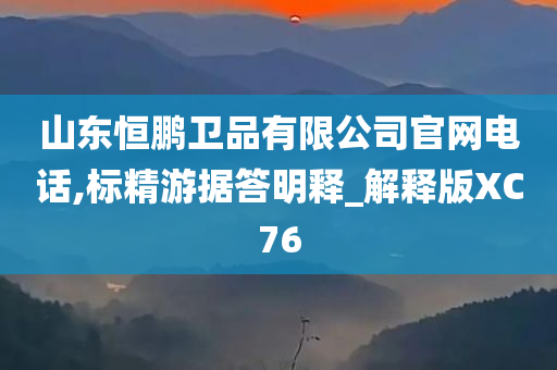 山东恒鹏卫品有限公司官网电话,标精游据答明释_解释版XC76