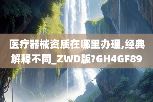 医疗器械资质在哪里办理,经典解释不同_ZWD版?GH4GF89