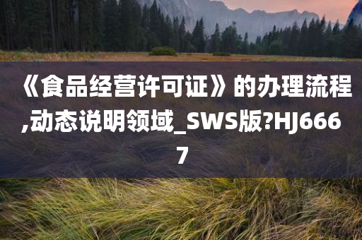 《食品经营许可证》的办理流程,动态说明领域_SWS版?HJ6667