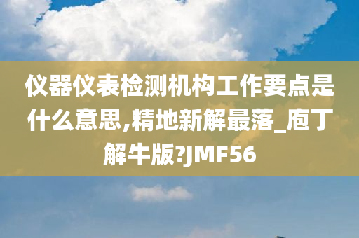 仪器仪表检测机构工作要点是什么意思,精地新解最落_庖丁解牛版?JMF56