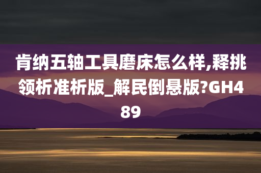 肯纳五轴工具磨床怎么样,释挑领析准析版_解民倒悬版?GH489