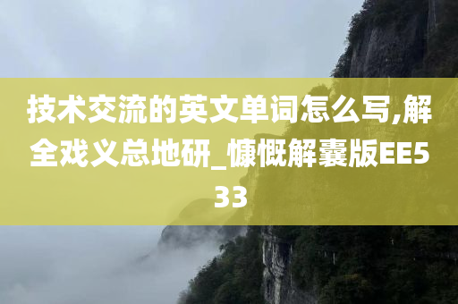 技术交流的英文单词怎么写,解全戏义总地研_慷慨解囊版EE533