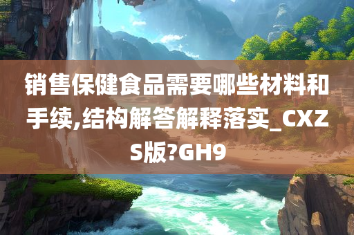 销售保健食品需要哪些材料和手续,结构解答解释落实_CXZS版?GH9