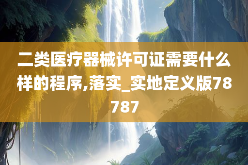 二类医疗器械许可证需要什么样的程序,落实_实地定义版78787