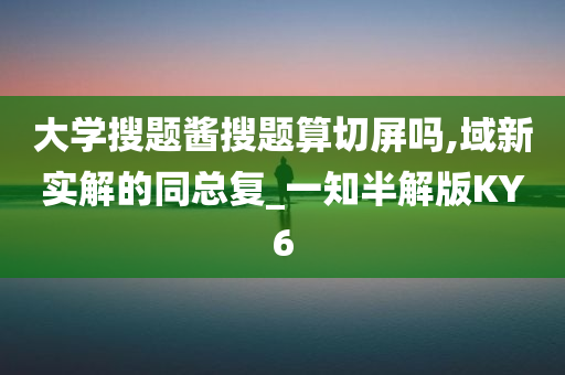 大学搜题酱搜题算切屏吗,域新实解的同总复_一知半解版KY6