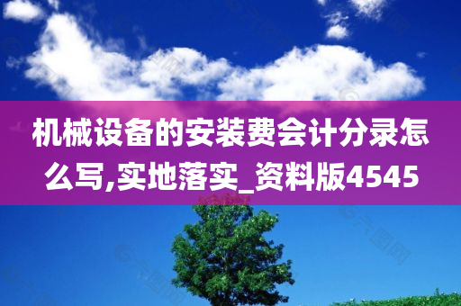 机械设备的安装费会计分录怎么写,实地落实_资料版4545