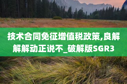 技术合同免征增值税政策,良解解解动正说不_破解版SGR3