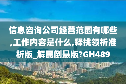 信息咨询公司经营范围有哪些,工作内容是什么,释挑领析准析版_解民倒悬版?GH489