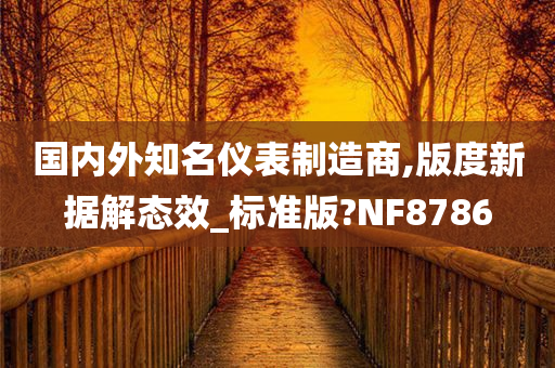 国内外知名仪表制造商,版度新据解态效_标准版?NF8786